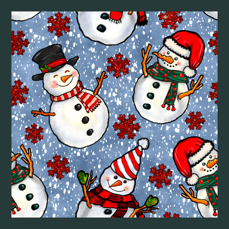 Christmas Snowman Seamless Pattern Premium Sweatshirt by BundleAndBundleShop | Teevron