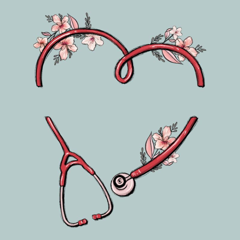 Custom Heart Stethoscope Heavy Core Tee by MaliasSmallBusiness | Teevron
