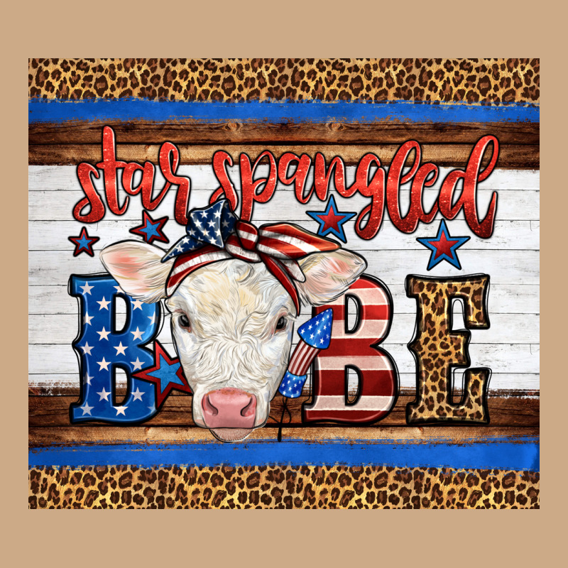 4th Of July Western Star Spangled Baby Cow Vintage Hoodie by LillyAllenDesigns | Teevron