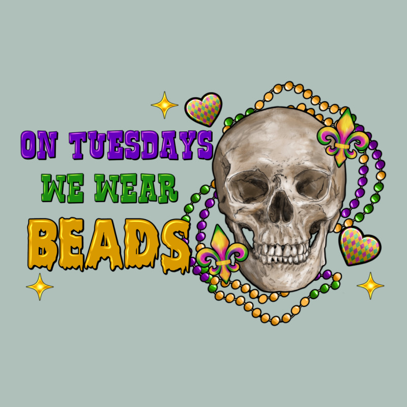 On Tuesdays We Wear Beads Skull Heavyweight Hoodie by FaDigitalArtStudio | Teevron