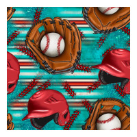 baseball helmet and glove with serape seamless pattern | Teevron