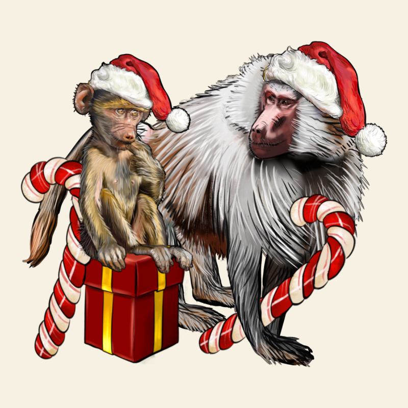 Christmas Baboon Baby And Mama Vintage Tee by LillyAllenDesigns | Teevron