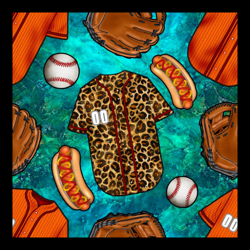 Baseball Leopard Uniform And Hotdog With Gemstone Seamless Pattern Premium Sweatshirt by BundleAndBundleShop | Teevron