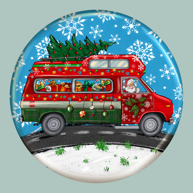 Santa Claus With Retro Van  Christmas Ornament Premium Sweatshirt by BundleAndBundleShop | Teevron