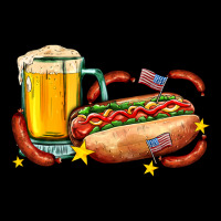 Hot Dog And Beer With Stars And Usa Flags Heavy Core Tee | Teevron