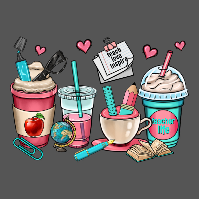 Teacher Coffee Cups Zipper Hoodie by OliviaCreatesArt | Teevron