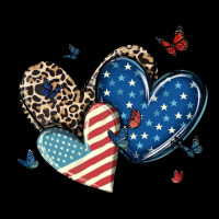 American Flag Leopard Hearts Ladies Tee | Teevron