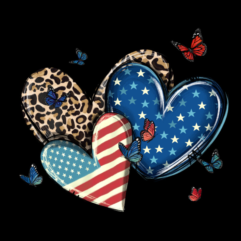American Flag Leopard Hearts Ladies Tee by MaliasSmallBusiness | Teevron