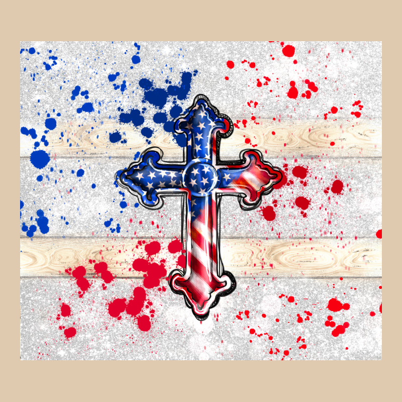 4th Of July Flag Cross Heavyweight Sweatshirt by TumblerDesignByShophia | Teevron