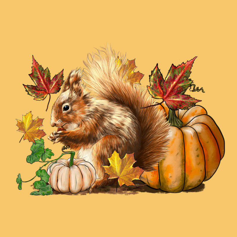 Fall Squirrel Vintage Hoodie by LillyAllenDesigns | Teevron