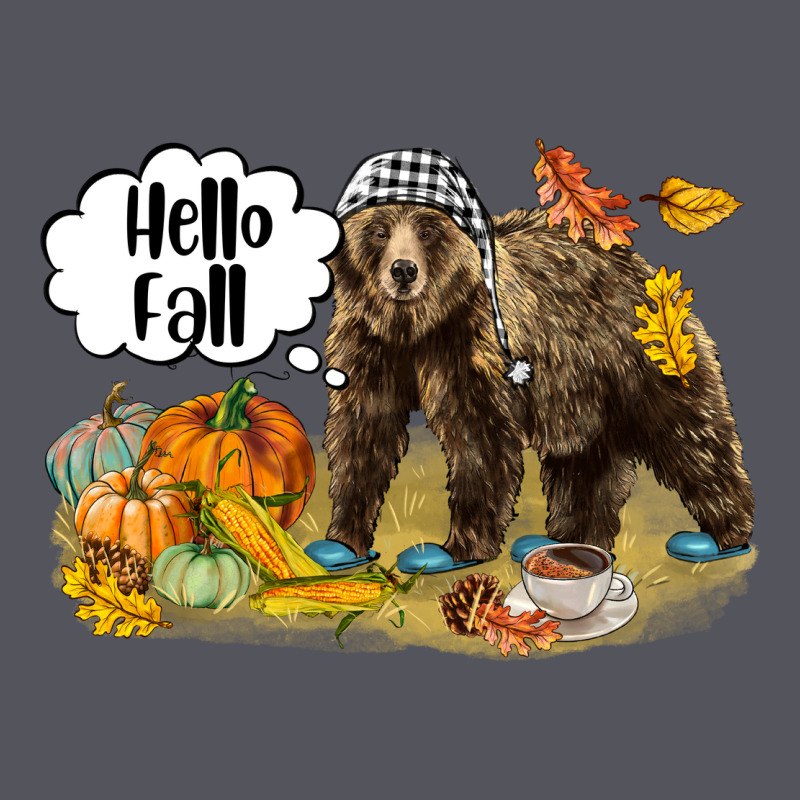 Hello Fall Brown Bear Vintage Hoodie by LillyAllenDesigns | Teevron