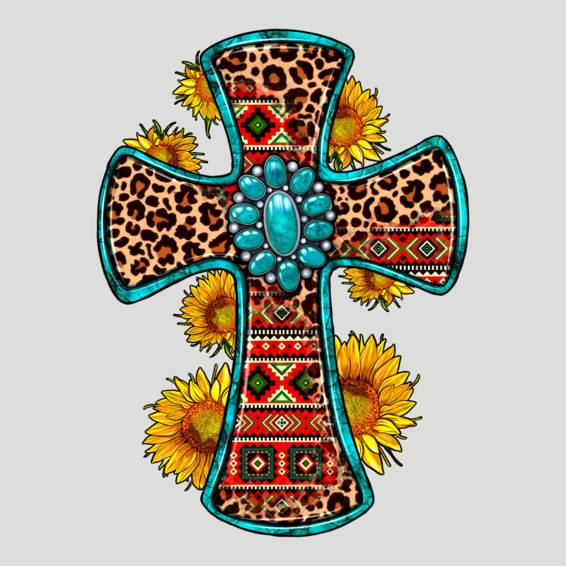 Gemstone Sunflower Leopard Cross Zipper Hoodie by OliviaCreatesArt | Teevron