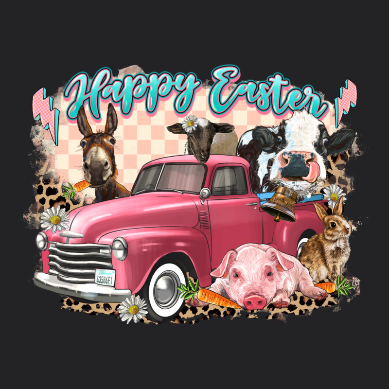 Happy Easter Truck With Easter Farm Animals Vintage Tee by LillyAllenDesigns | Teevron