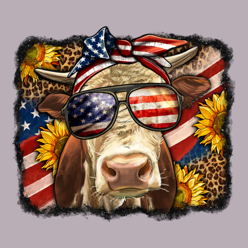 Western 4th Of July Cow Background Vintage Tee by LillyAllenDesigns | Teevron