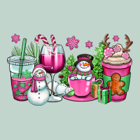 Pink Christmas Snowman Coffee Cups Zipper Hoodie | Teevron