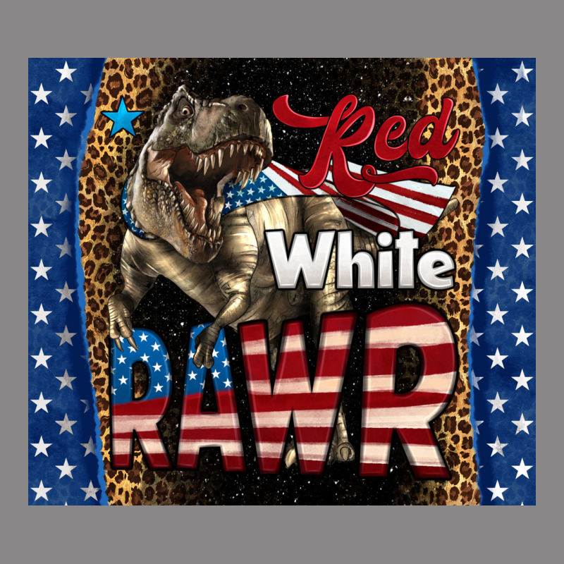 Western Red White Rawr Dinosaur Vintage Tee by LillyAllenDesigns | Teevron