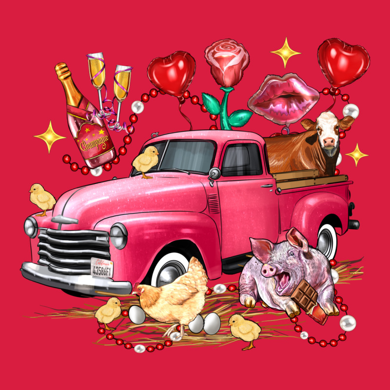 Valentine's Day Truck Farm Animals Premium Hoodie by FaDigitalArtStudio | Teevron