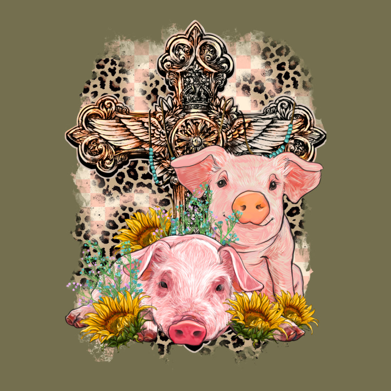 Western Pigs With Crosses Vintage Hoodie by LillyAllenDesigns | Teevron