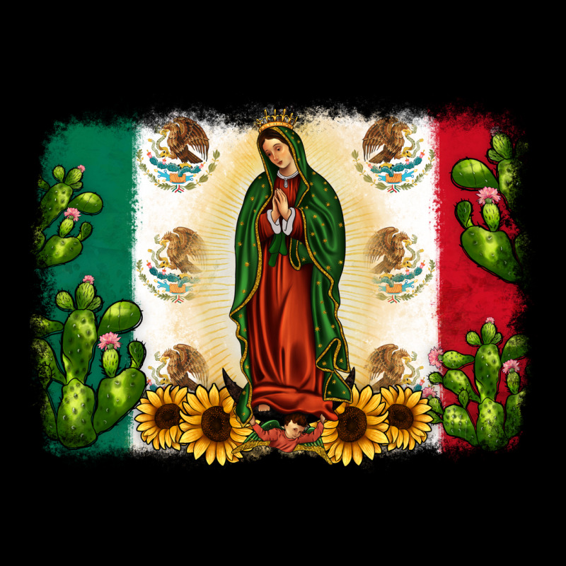 Mexican Flag Our Lady Of Guadalupe Premium Tee by JahusDesignShop | Teevron