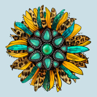 Turquoise Leopard Sunflower Ladies Tee | Teevron