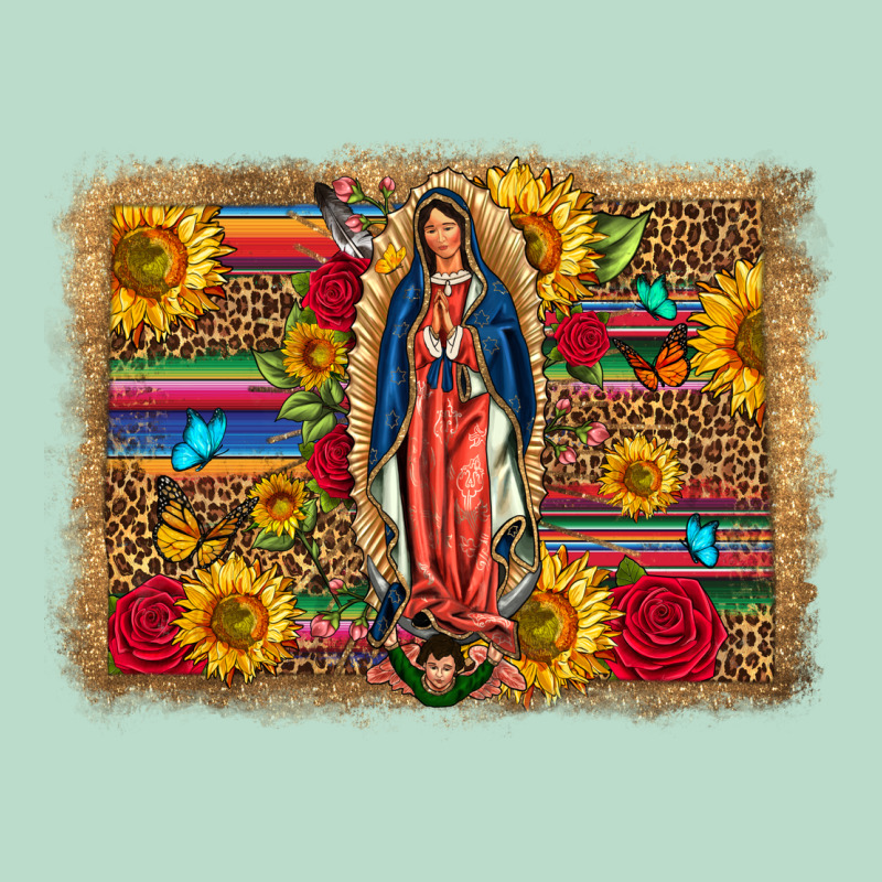 Our Lady Of Guadalupe Glitter Leopard Flowers Premium Hoodie by FaDigitalArtStudio | Teevron