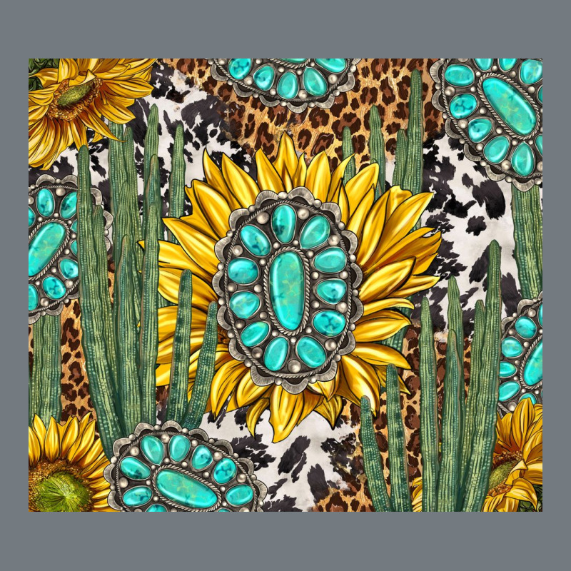 Western Cactus With Sunflowers And Turquoise Tumbler Tbs Heavyweight Sweatshirt by TumblerDesignByShophia | Teevron