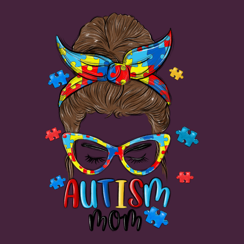 Messy Bun Autism Mom Premium Tee by MaliasSmallBusiness | Teevron
