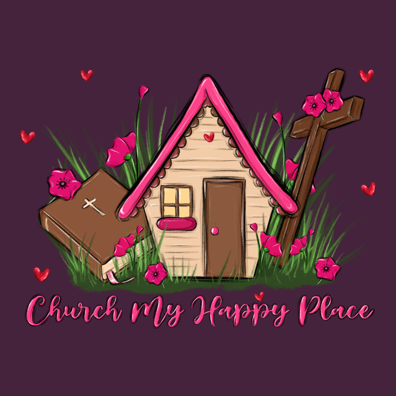 Church Is My Happy Place Premium Tee by MaliasSmallBusiness | Teevron