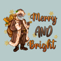 Merry And Bright Black Santa Heavy Core Tee | Teevron