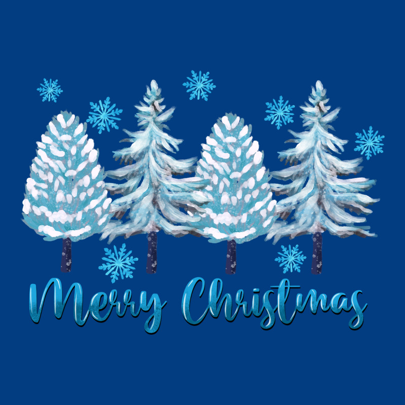 Merry Christmas Blue Trees Premium Sweatshirt by FaDigitalArtStudio | Teevron