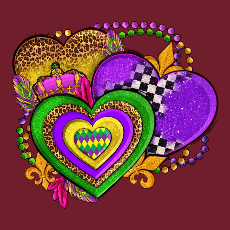 Mardi Gras Heart Olivia Zipper Hoodie by OliviaCreatesArt | Teevron