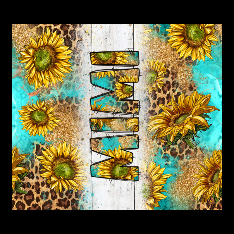 Western Mother's Day Mimi With Turquoise And Sunflowers And Leopard Tu Heavyweight Sweatshirt by TumblerDesignByShophia | Teevron