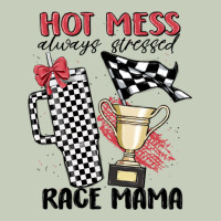 Hot Mess Always Stressed Race Mama Ladies Tee | Teevron