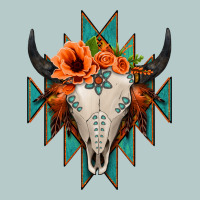 Aztec Turquoise Bull Skull Heavy Core Tee | Teevron