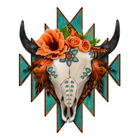Aztec Turquoise Bull Skull | Teevron