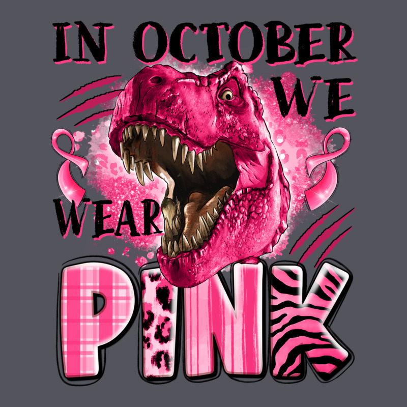 In October We Wear Pink Dinosaur Vintage Hoodie by LillyAllenDesigns | Teevron