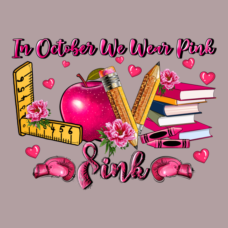 In October We Wear Pink Teacher Vintage Hoodie by LillyAllenDesigns | Teevron