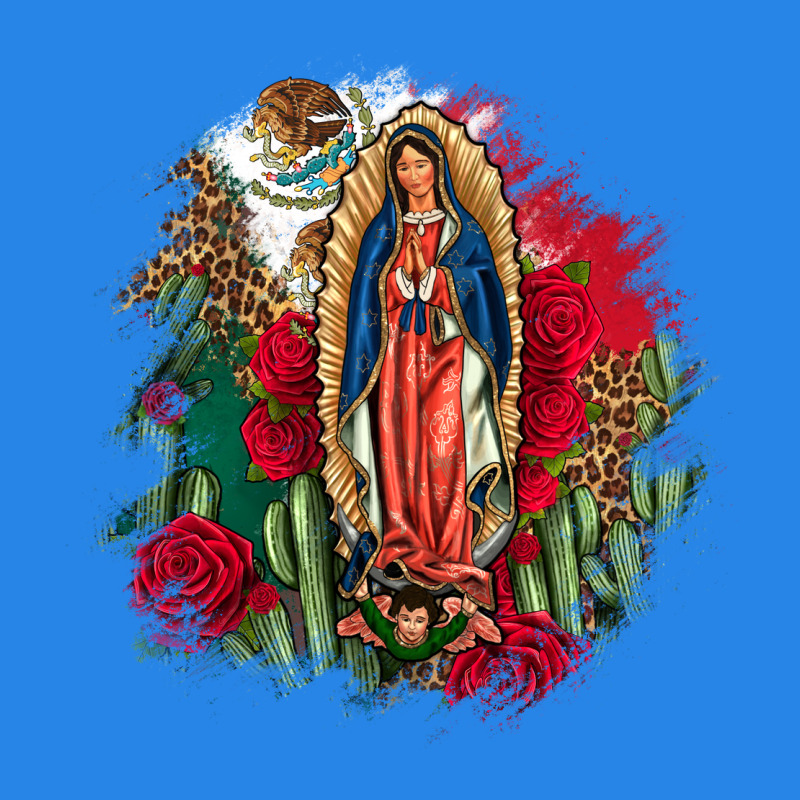 Our Lady Of Guadalupe Mexican Flag Cactus Roses Premium Hoodie by FaDigitalArtStudio | Teevron