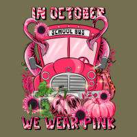 In October We Wear Pink Halloween School Bus Vintage Hoodie | Teevron