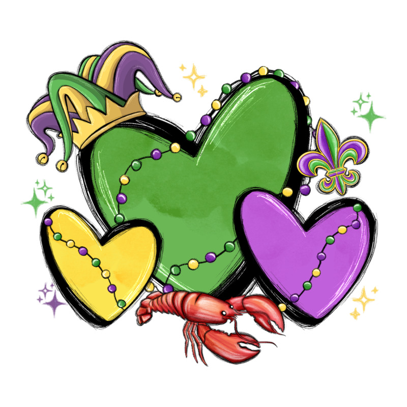 Mardi Gras Hearts Premium Tee by MaliasSmallBusiness | Teevron