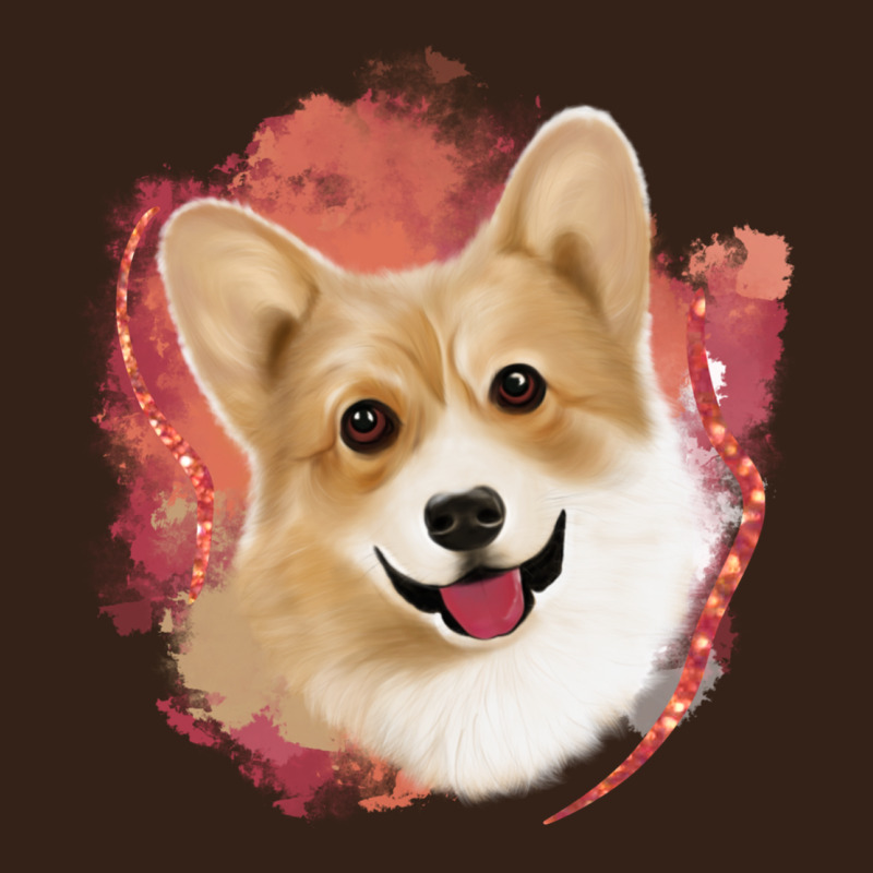 Corgi Peach Watercolor Background Heavy Core Tee by Jasminsmagicworld | Teevron