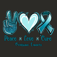 Peace Love Cure Ovarian Cancer Heavy Core Tee | Teevron
