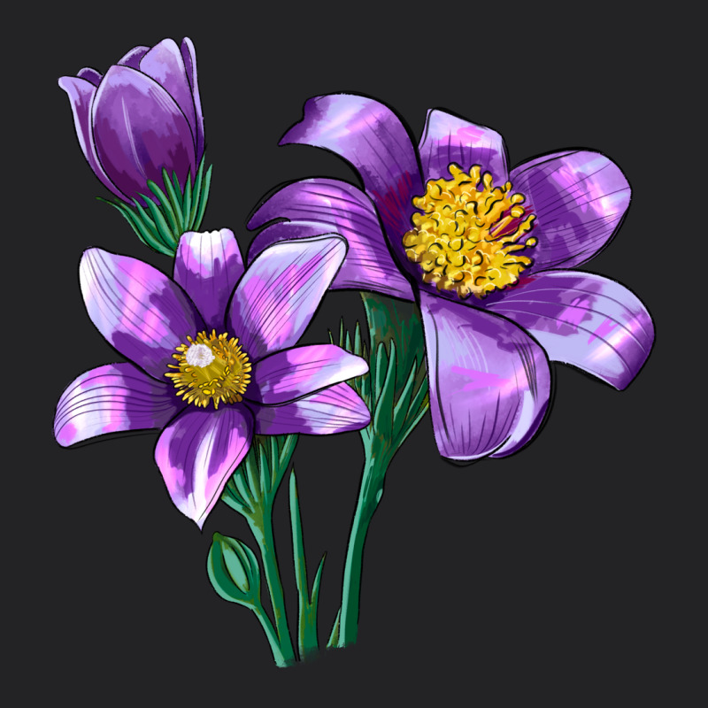 Pasque Flower Illustrations Vintage Tee by LillyAllenDesigns | Teevron