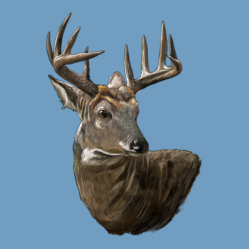 White Tailed Buck Deer Head Urban Heavy Tee by LillyAllenDesigns | Teevron