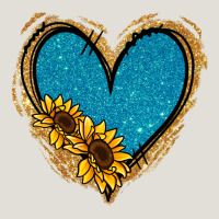 Gold Glitter Sunflower Blue Heart Heavy Core Tee | Teevron