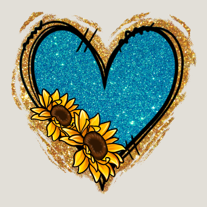 Gold Glitter Sunflower Blue Heart Heavy Core Tee by Jasminsmagicworld | Teevron