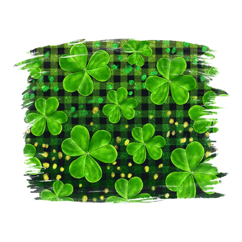 St Patrick's Day Shamrock And Plaid Distressed Background Ladies Tee by RanaPortraitStore | Teevron