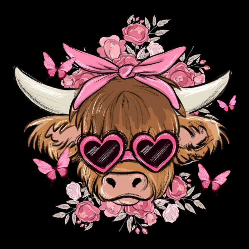 Cow With Flowers And Butterflies Premium Tee by MaliasSmallBusiness | Teevron