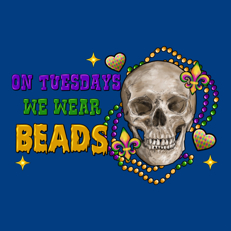 On Tuesdays We Wear Beads Skull Premium Sweatshirt by FaDigitalArtStudio | Teevron
