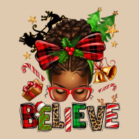 Christmas Believe Afro Messy Bun Heavyweight Sweatshirt | Teevron